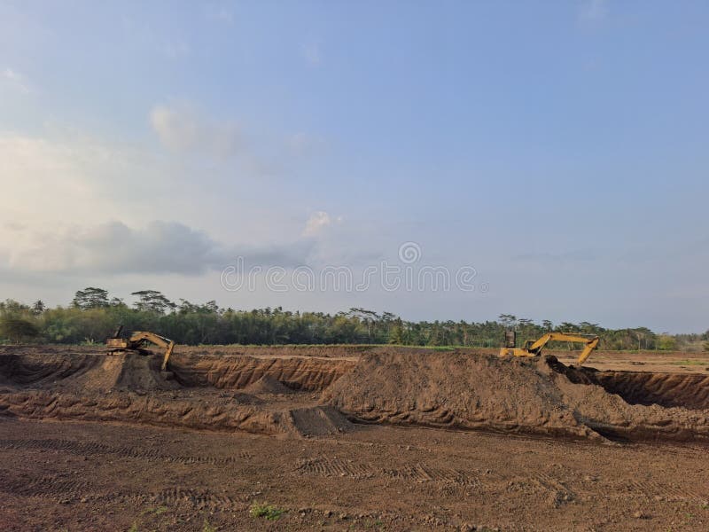 sand mining and large construction sites. work still in progress
