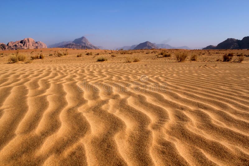 Sand pattern, Wadi Rum desert. Jordan