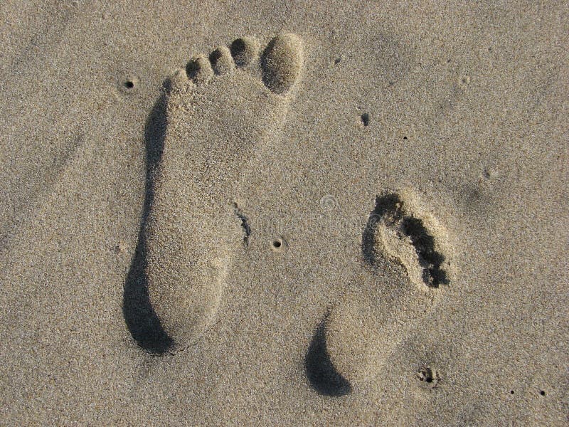 Sand prints stock photo. Image of sand, seashore, footprint - 1070610
