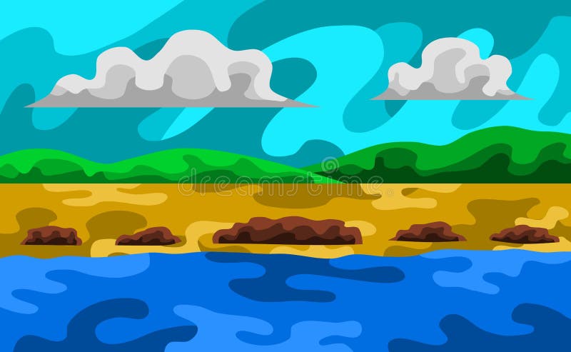 Sand in Riverbank royalty free illustration