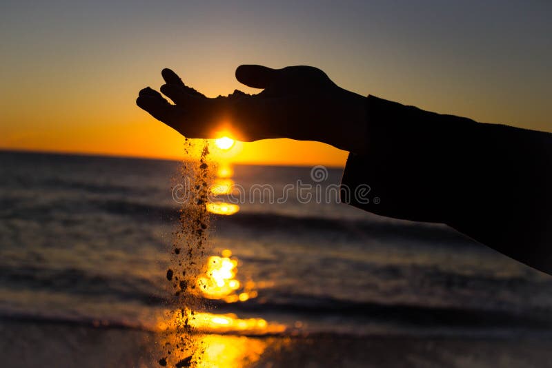 Sand Slipping through Fingers Stock Image Image of time, slipping