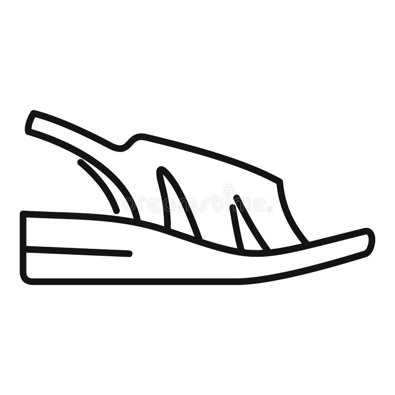 Sandal Heels Icon Outline Vector. Woman Footwear Stock Vector ...