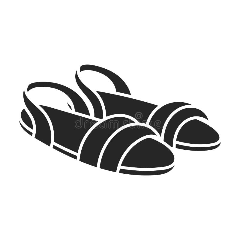 Sandal Vector Icon.Black Vector Icon Isolated On White Background ...