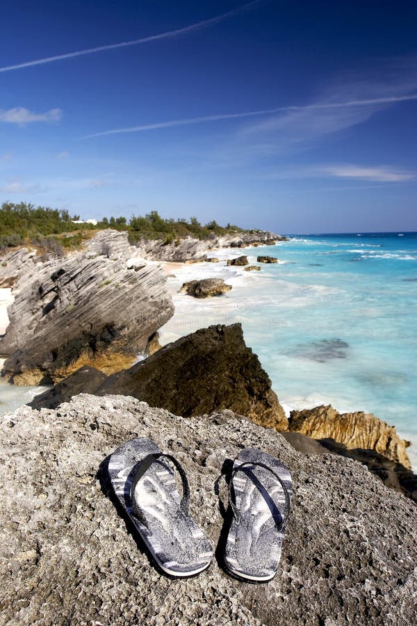 Sandals on the rocks