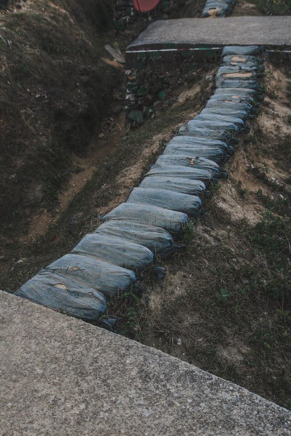 Sandbag Bunker Old Military Bunker Base Stock Photo 414239947