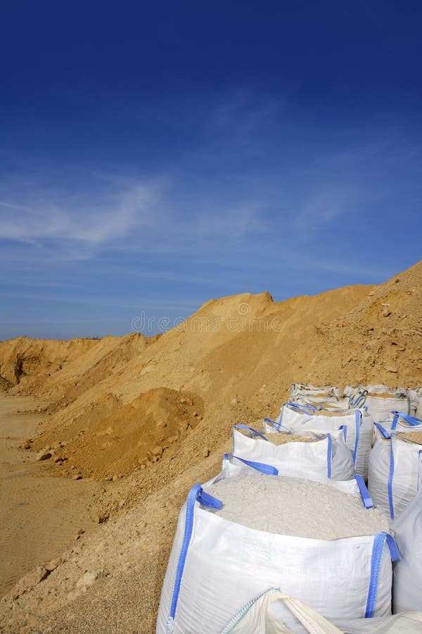 Sandbag White Big Bag Sand Sacks Quarry Stock Image Image of building