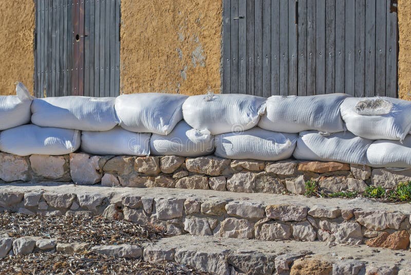 Sandbags Beach Erosion stock image. Image of coastal 165555247