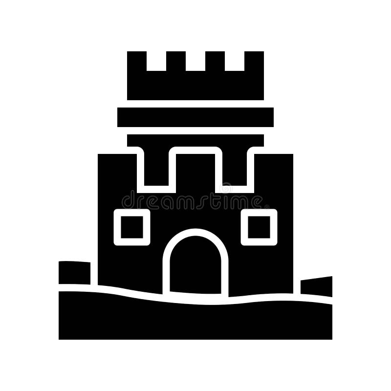Sandburgvektor, Sommerferien bezog sich feste Ikone vektor abbildung Sandburgvektor, Sommerferien bezog sich feste Ikone vektor abbildung