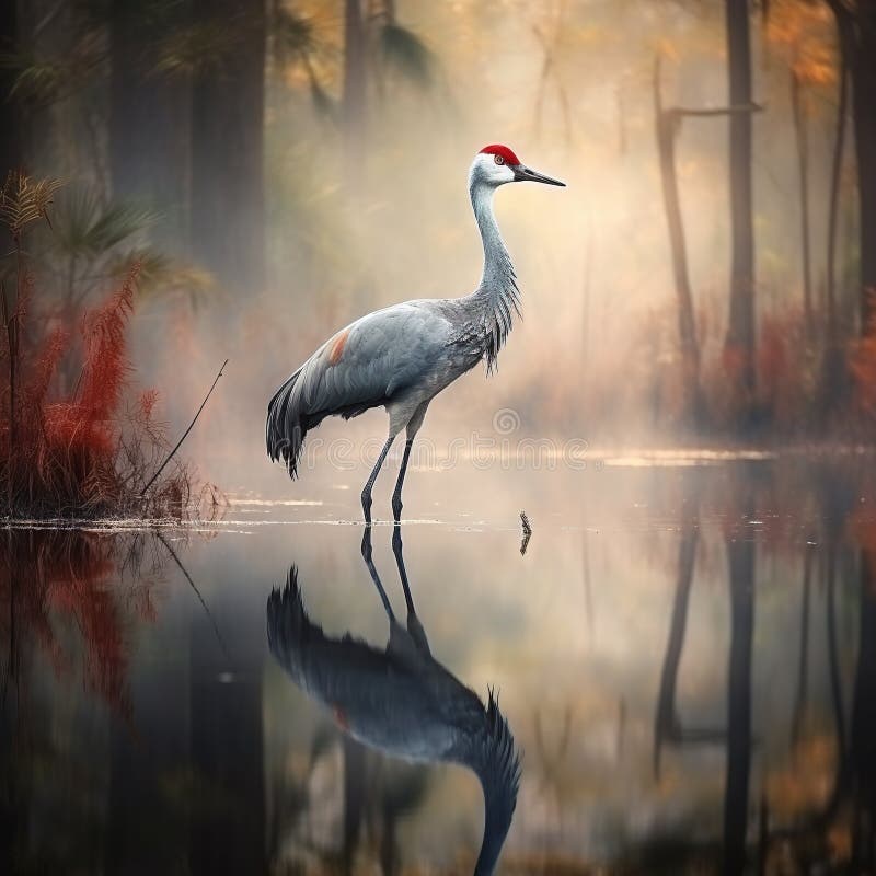 Sandhill Crane stock illustration. Illustration of