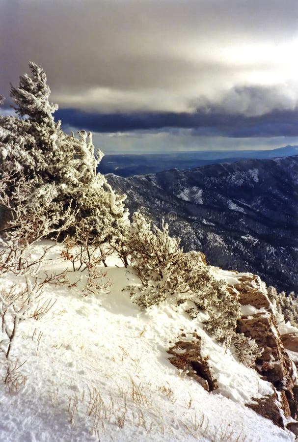 Sandia Mountains with Snow stock image. Image of sandia 12180539
