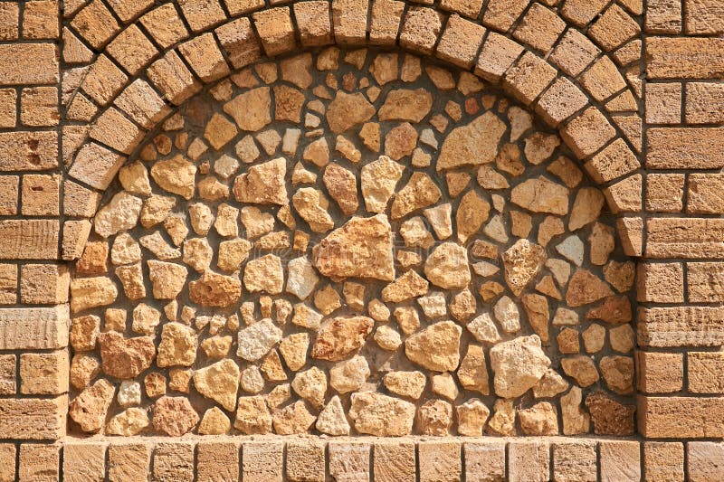Sandstone Brick Wall Texture Background with Hole between Briks Stock Image  - Image of backdrop, close: 142174757