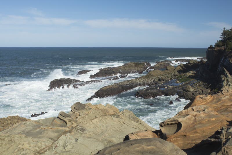 Sandstone Formations at Shore Acres State Park, Oregon Stock Photo Image of bend, charleston