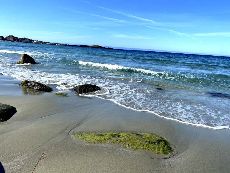 Sandstrand im Nordwestjaeren lizenzfreie stockfotografie