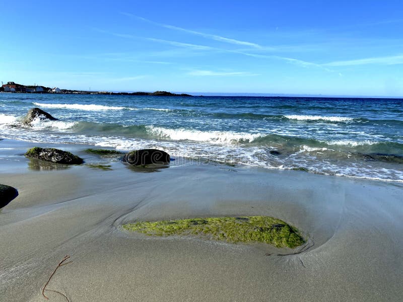 Sandstrand im Nordwestjaeren lizenzfreie stockfotos