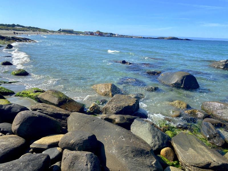 Sandstrand im Nordwestjaeren lizenzfreies stockbild