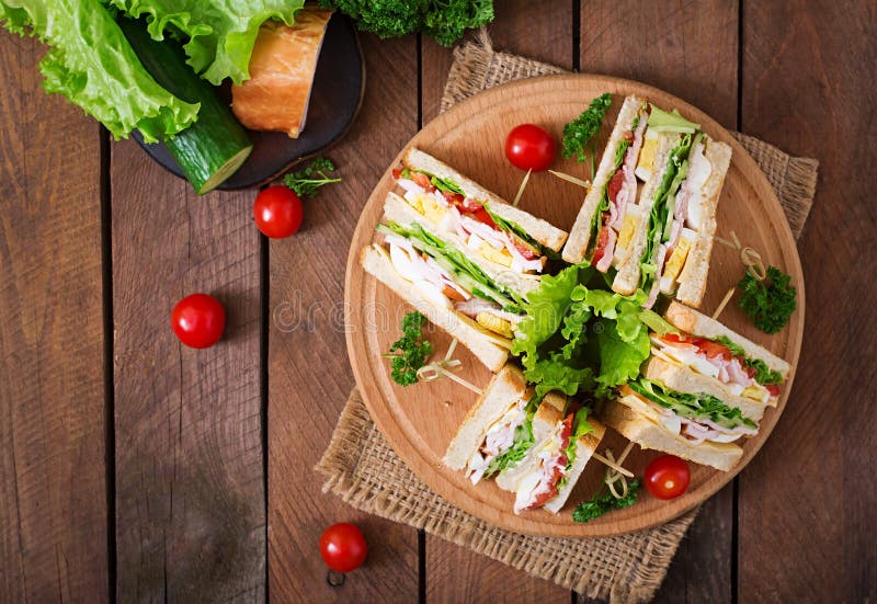 Sanduíche Club imagens de stock