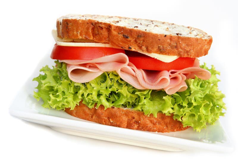 Sanduíche de fiambre fotografia de stock