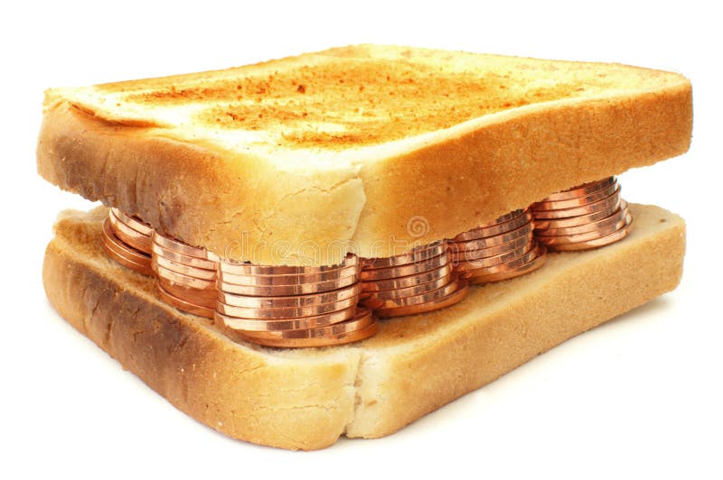 Sanduíche de dinheiro fotos de stock royalty free