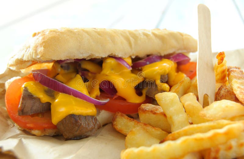 Sanduíche de queijo Philly fotografia de stock royalty free