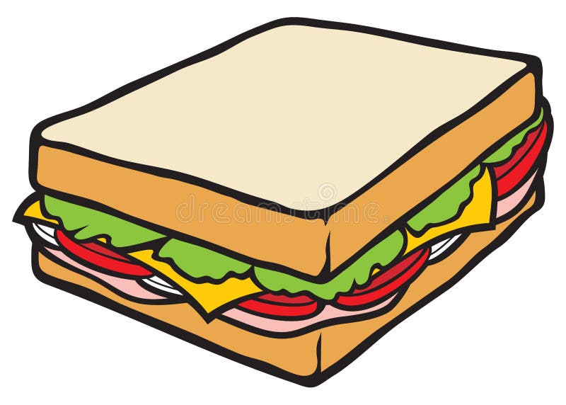 Sandwich stock vector. Illustration of cartoon, cuisine - 25898123