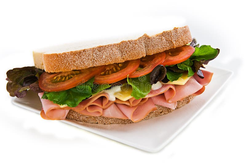 Gourmet Italian Salami Prosciutto Sandwich Stock Photo Image of white