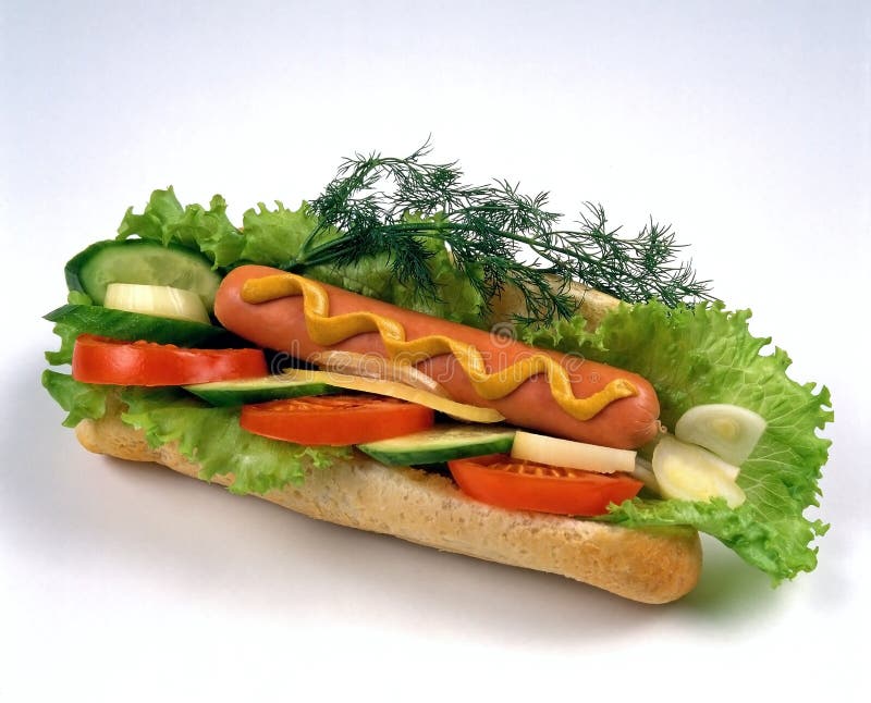 Sandwich avec le hot-dog image libre de droits Sandwich avec le hot-dog image libre de droits