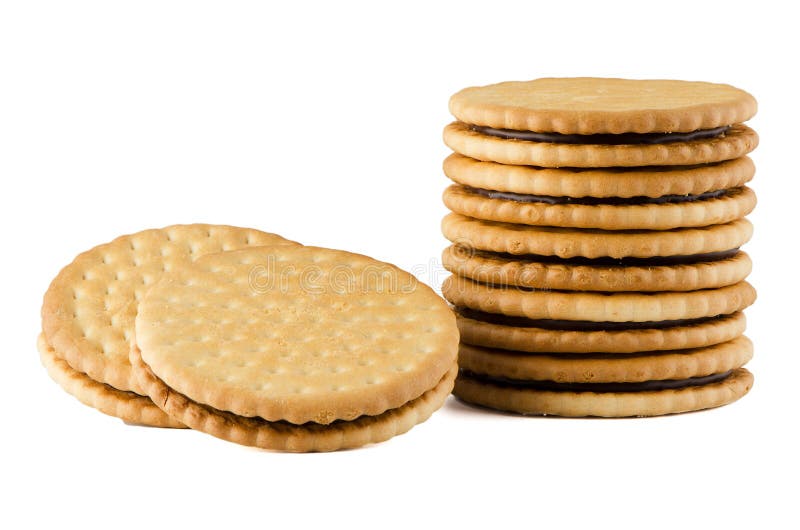 Sandwich Biscuits with Chocolate Stock Image Image of cacao, rounded