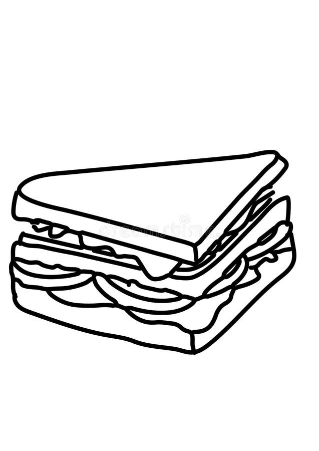 triangle sandwich clipart black and white