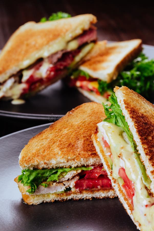 Sandwich Bread Tomato, Lettuce and Yellow Cheese Stock Photo Image of leaf, baguette 162106580