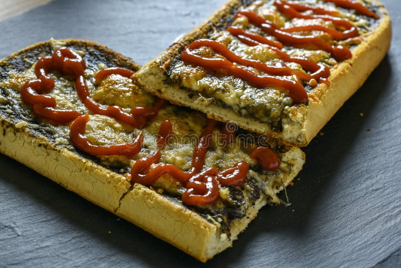 Sandwich with Cheese and Ketchup Stock Photo Image of mediterranean