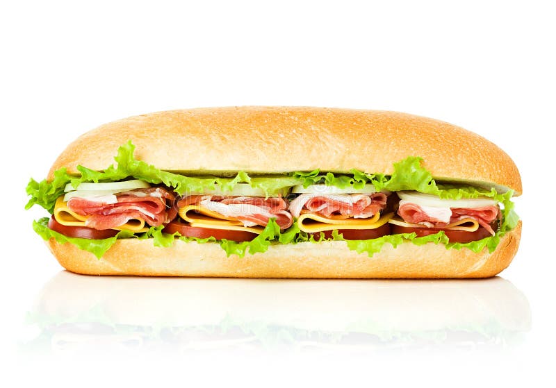 Gourmet Italian Salami Prosciutto Sandwich Stock Photo Image of white