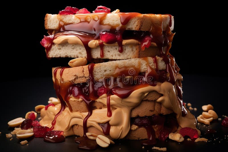 Sandwich con burro di arachidi decostruito illustrazione vettoriale
