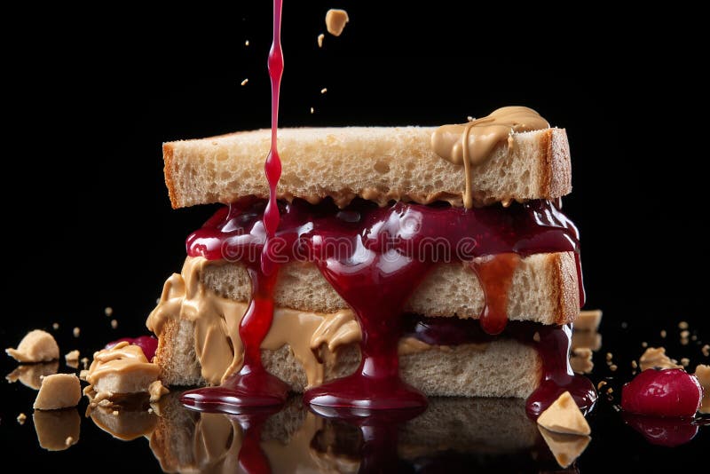 Sandwich con burro di arachidi decostruito illustrazione vettoriale