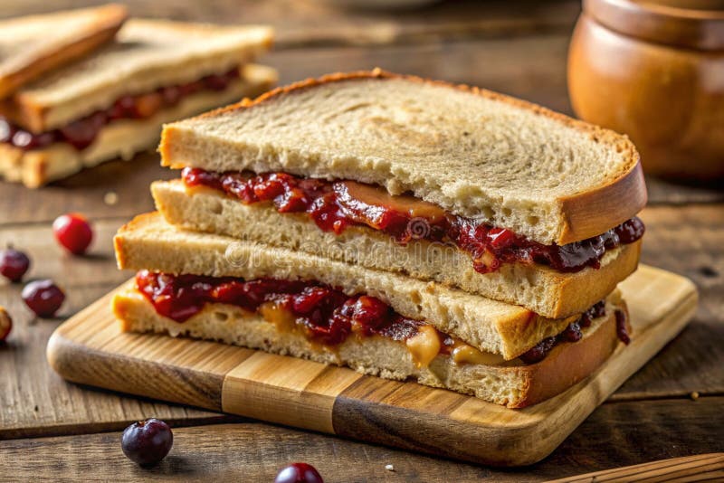 Sandwich con burro di arachidi e gelatina royalty illustrazione gratis