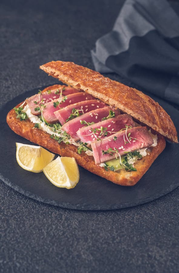 Sandwich with Cream Cheese and Tuna Stock Photo Image of crisp, diet