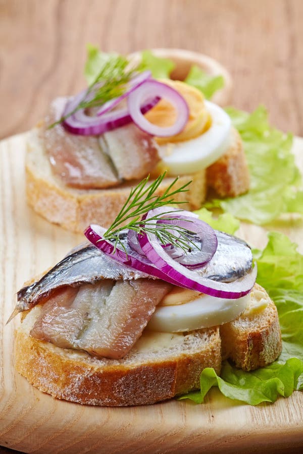 Sandwich with Anchovy and Egg Stock Photo Image of antipasto, salted