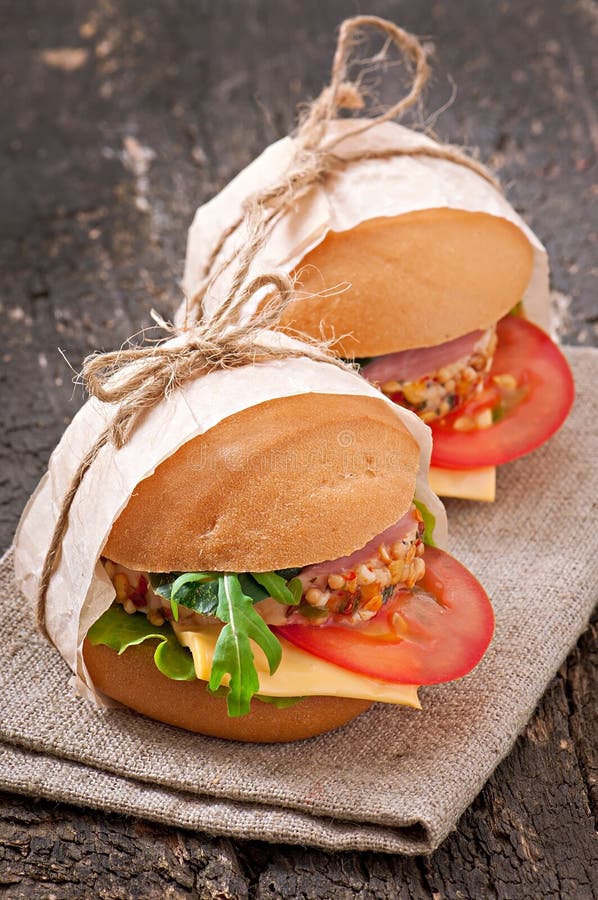 Sandwich with ham royalty free stock photography