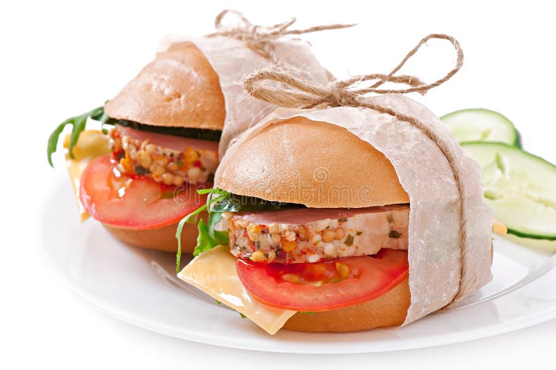 Sandwich with ham royalty free stock photos