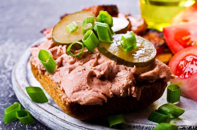 Sandwich with liver pate stock photo. Image of bread 75081382