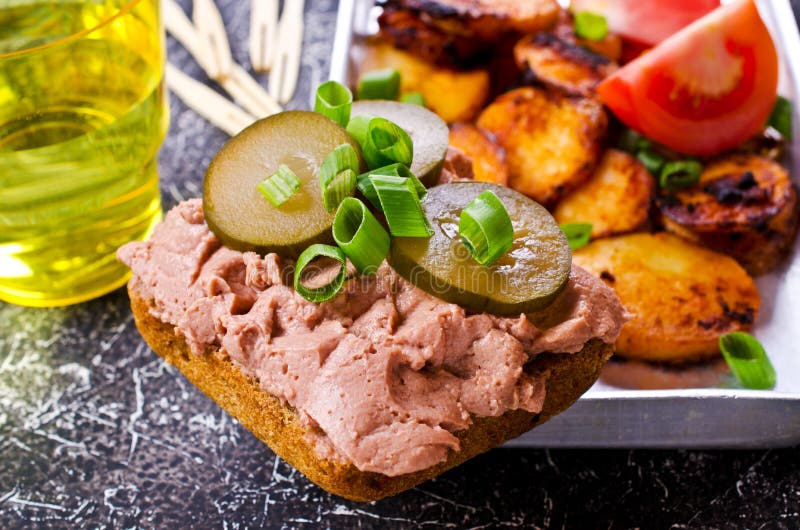 Sandwich with liver pate stock photo. Image of antipasti 75081514