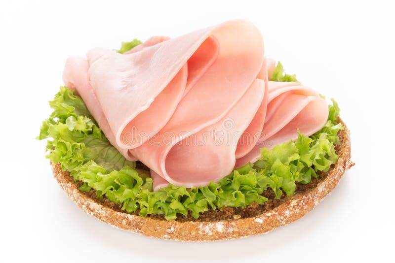 Sandwich with Pork Ham on White Background Stock Image Image of beef