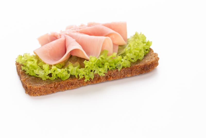 Sandwich with Pork Ham on White Background Stock Photo Image of beef