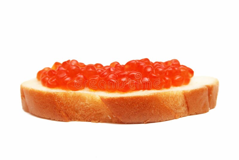 Sandwich with red caviar.