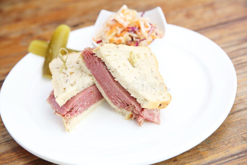 Sandwich with Roast Beef Pastrami Stock Photo Image of appetizer