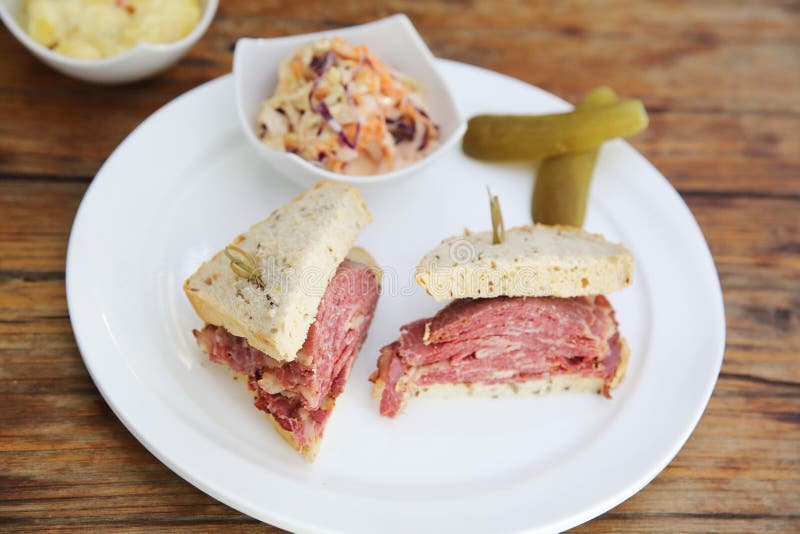 Sandwich with Roast Beef Pastrami Stock Photo Image of closeup