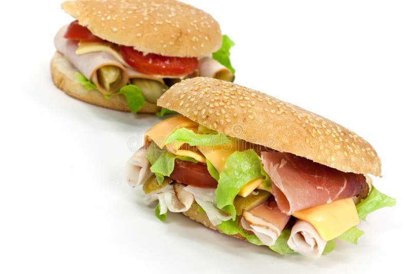 Sandwich With Smoked Ham And Lettuce Picture. Image 9252079
