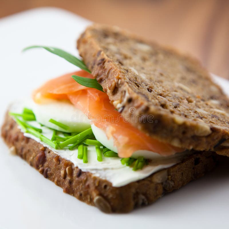 Sandwich with smoked salmon