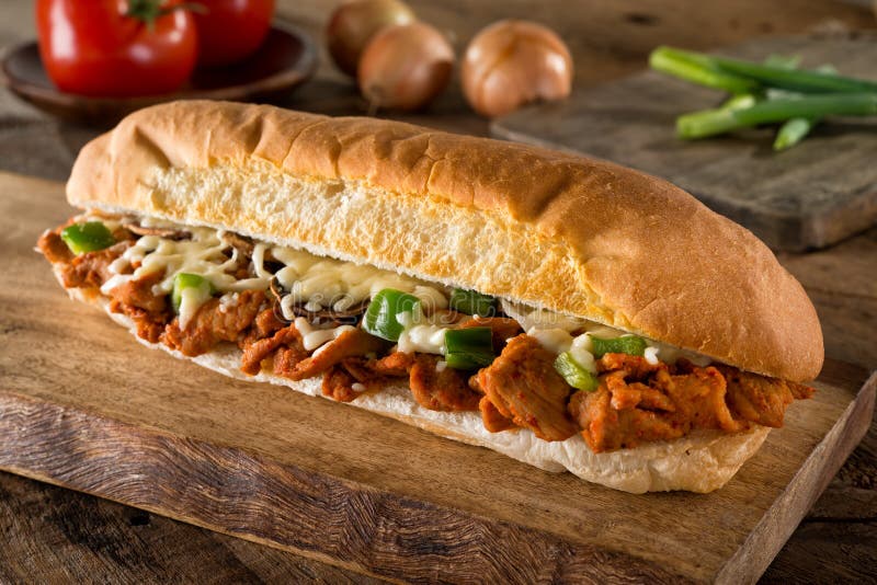 Sandwich submersible à porc épicé de barbecue images libres de droits Sandwich submersible à porc épicé de barbecue images libres de droits