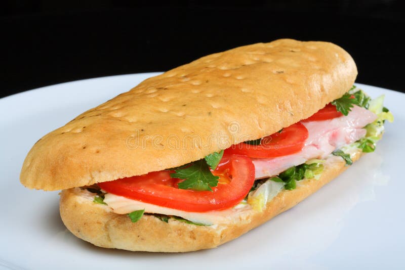 Sandwich with Tomatoes and Chicken Breast Stock Photo Image of