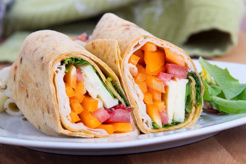 Turkey Wrap Sandwich stock image. Image of treat, diet 5509447